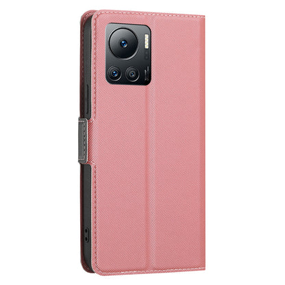 Anti-Scratch Twill Texture Phone Cover for Infinix Note 12 VIP 4G , Card Holder Stand TPU+PU Leather Case