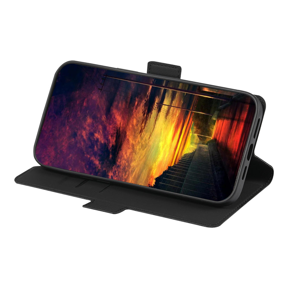 For Oppo Find X6 Pro Anti-Fingerprint Twill Texture Phone Case Stand TPU+PU Leather Thin Phone Shell