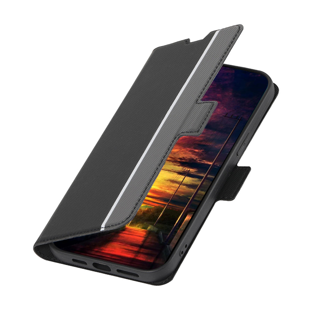 For Oppo Find X6 Pro Anti-Fingerprint Twill Texture Phone Case Stand TPU+PU Leather Thin Phone Shell