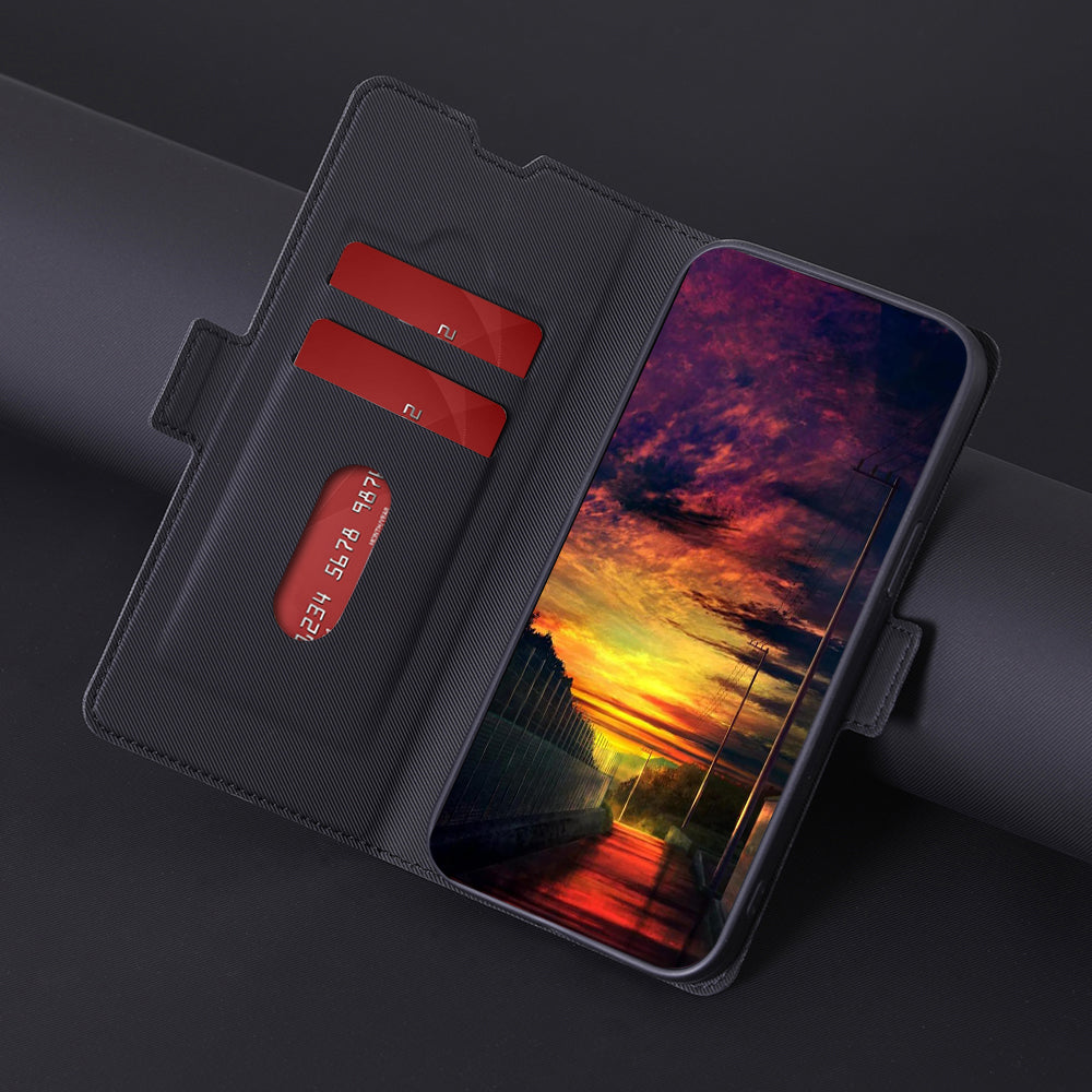 For Oppo Find X6 Pro Anti-Fingerprint Twill Texture Phone Case Stand TPU+PU Leather Thin Phone Shell