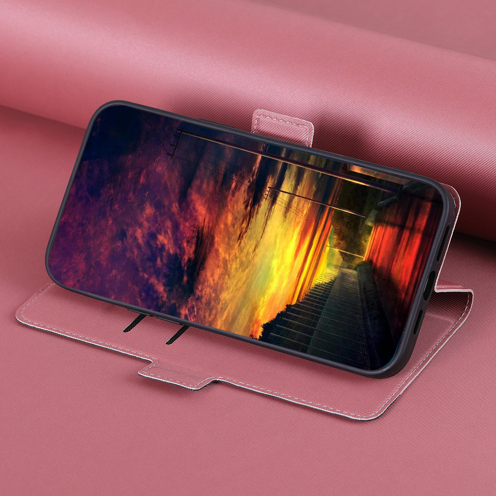 For Oppo Find X6 Pro Anti-Fingerprint Twill Texture Phone Case Stand TPU+PU Leather Thin Phone Shell