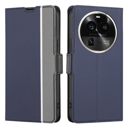 For Oppo Find X6 Pro Anti-Fingerprint Twill Texture Phone Case Stand TPU+PU Leather Thin Phone Shell