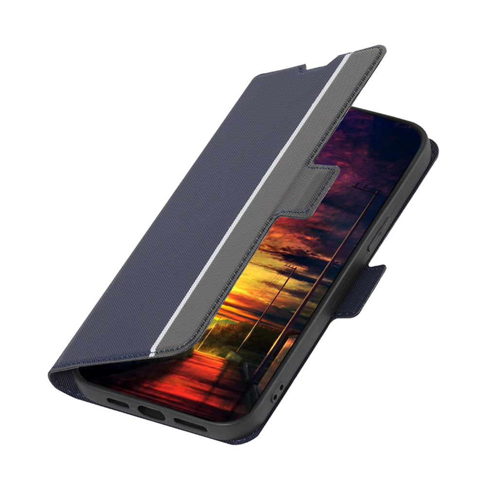 For Oppo Find X6 Pro Anti-Fingerprint Twill Texture Phone Case Stand TPU+PU Leather Thin Phone Shell
