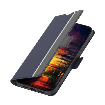 For Oppo Find X6 Card Holder Stand Shockproof PU Leather Case Twill Texture Phone Cover