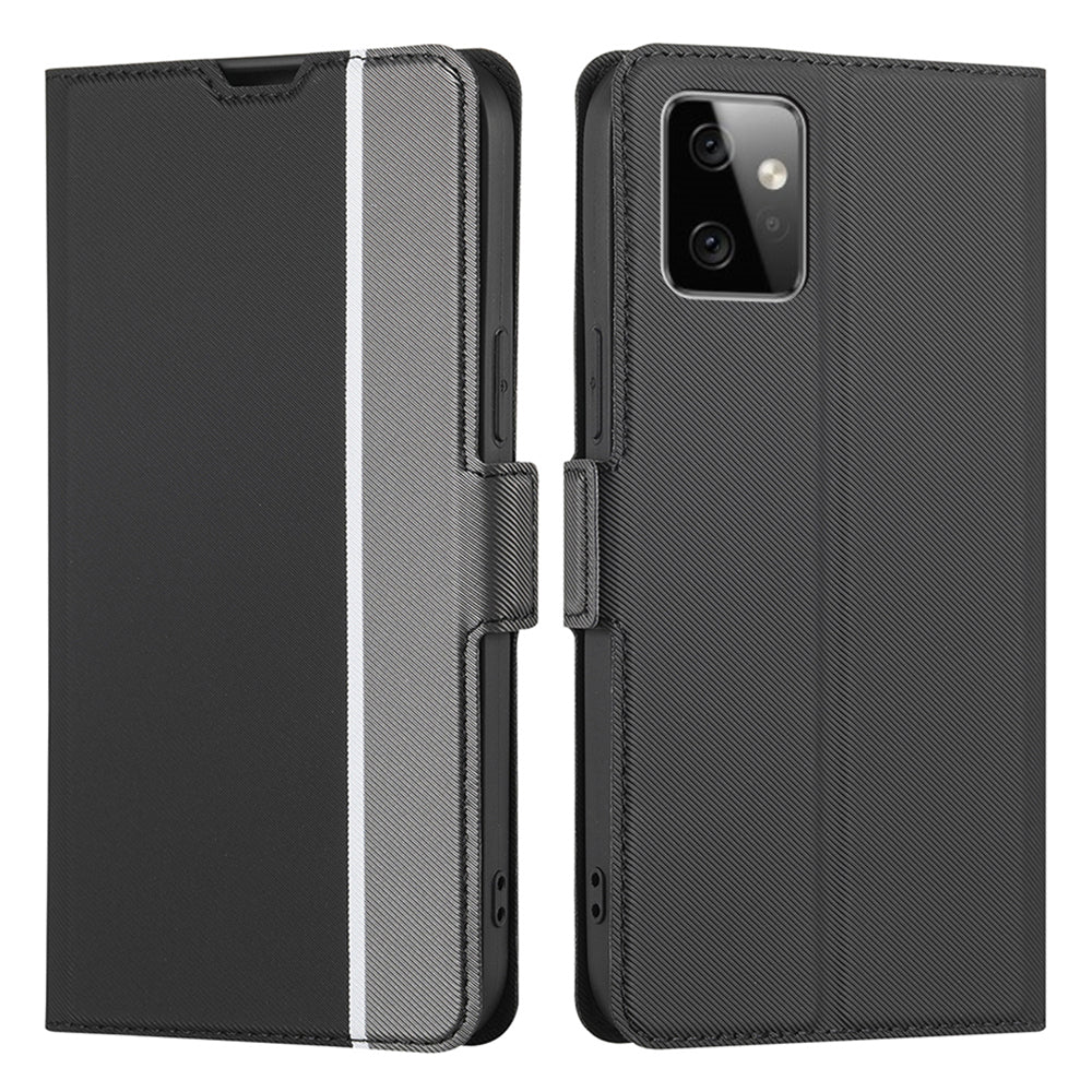 For Motorola Moto G Power 5G Anti-Scratch Twill Texture Phone Cover Card Holder Stand PU Leather Case