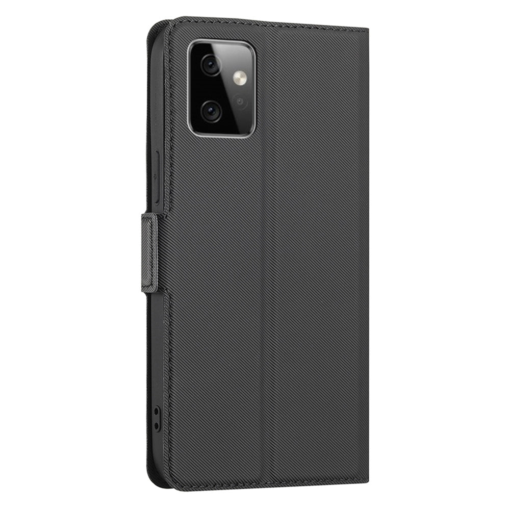 For Motorola Moto G Power 5G Anti-Scratch Twill Texture Phone Cover Card Holder Stand PU Leather Case