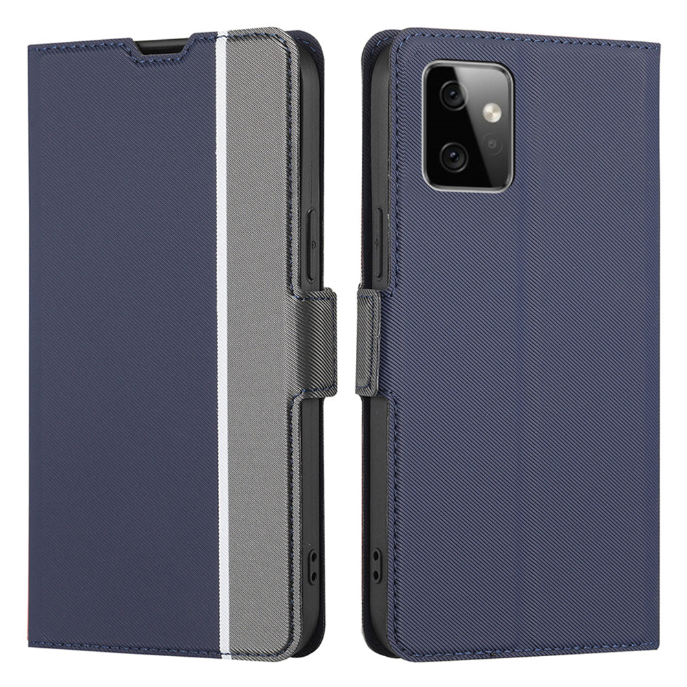 For Motorola Moto G Power 5G Anti-Scratch Twill Texture Phone Cover Card Holder Stand PU Leather Case