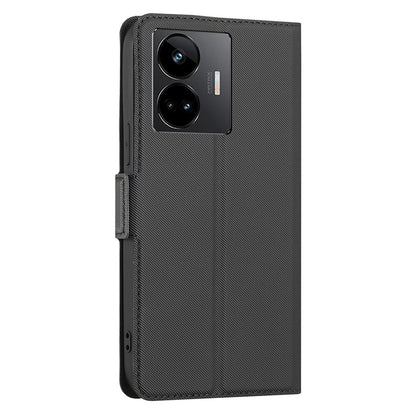 For Realme GT Neo 5 5G / GT3 5G / GT Neo 5 240W 5G Cell Phone Cover Twill Texture Stand Magnetic TPU+PU Leather Case