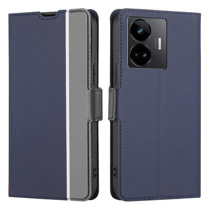 For Realme GT Neo 5 5G / GT3 5G / GT Neo 5 240W 5G Cell Phone Cover Twill Texture Stand Magnetic TPU+PU Leather Case