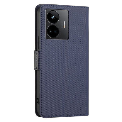 For Realme GT Neo 5 5G / GT3 5G / GT Neo 5 240W 5G Cell Phone Cover Twill Texture Stand Magnetic TPU+PU Leather Case