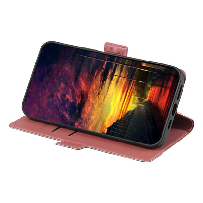 For Realme V30t / V30 5G Card Holder Stand Dustproof Leather Case Twill Texture Phone Cover