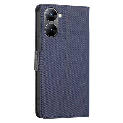 For Realme V30t / V30 5G Card Holder Stand Dustproof Leather Case Twill Texture Phone Cover