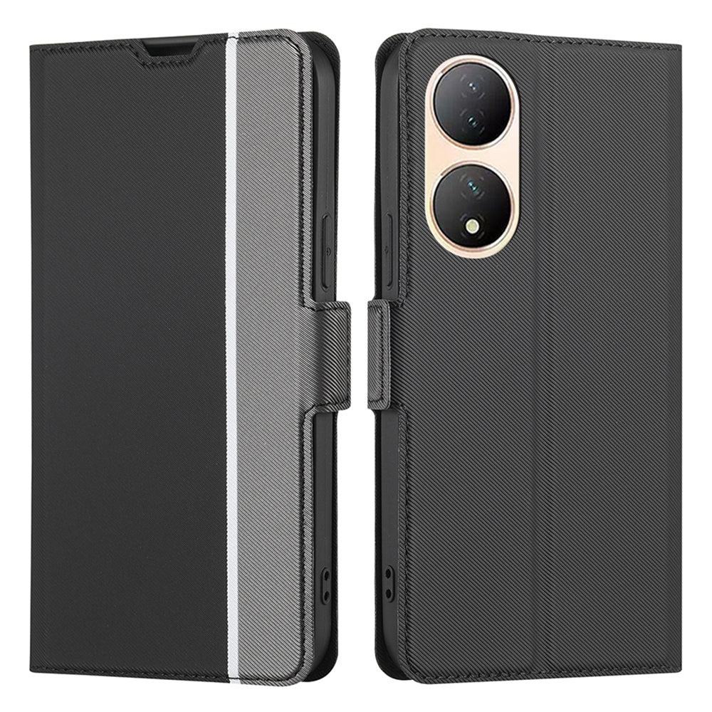 For vivo Y100 5G Twill Texture TPU+PU Leather Phone Cover Card Holder Stand Anti-Scratch Phone Case