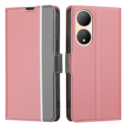 For vivo Y100 5G Twill Texture TPU+PU Leather Phone Cover Card Holder Stand Anti-Scratch Phone Case