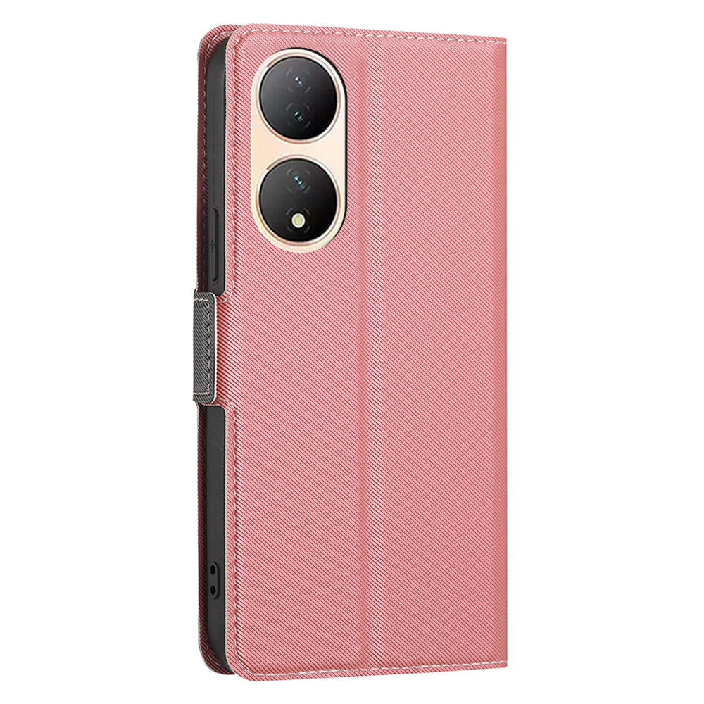 For vivo Y100 5G Twill Texture TPU+PU Leather Phone Cover Card Holder Stand Anti-Scratch Phone Case