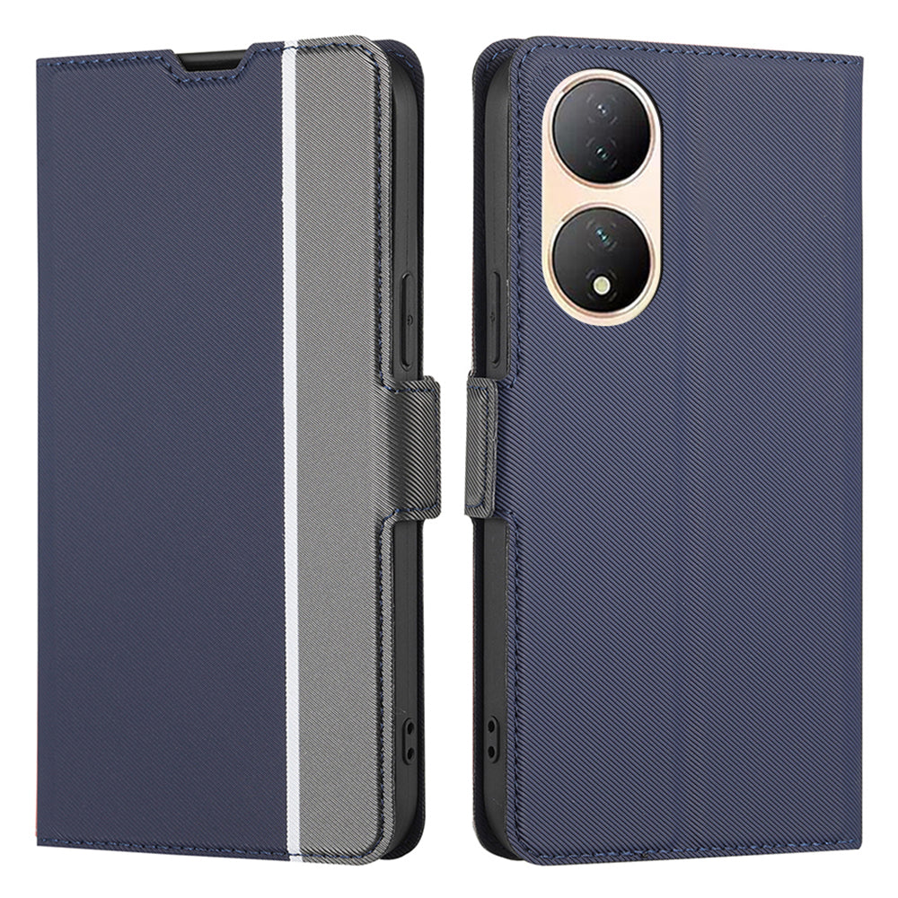 For vivo Y100 5G Twill Texture TPU+PU Leather Phone Cover Card Holder Stand Anti-Scratch Phone Case
