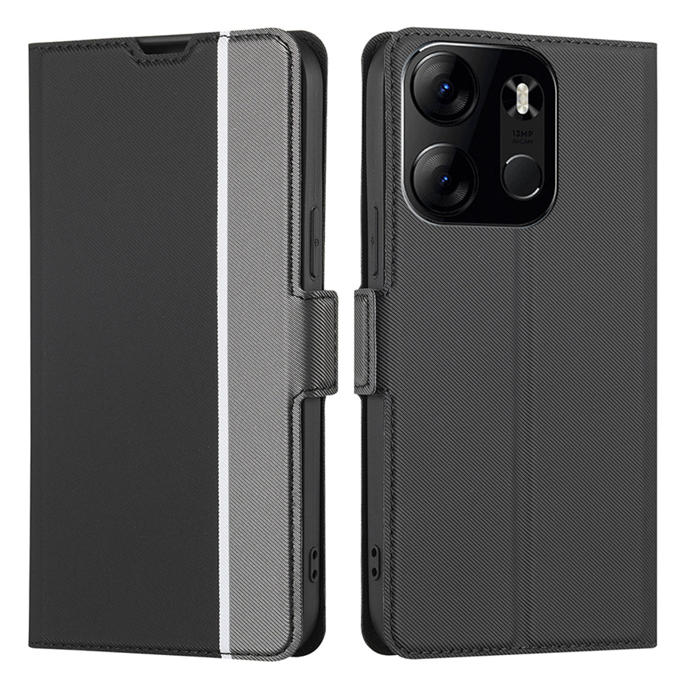 Phone Cover for Tecno Spark Go 2023 4G , Card Holder Stand Anti-Scratch Twill Texture PU Leather Case