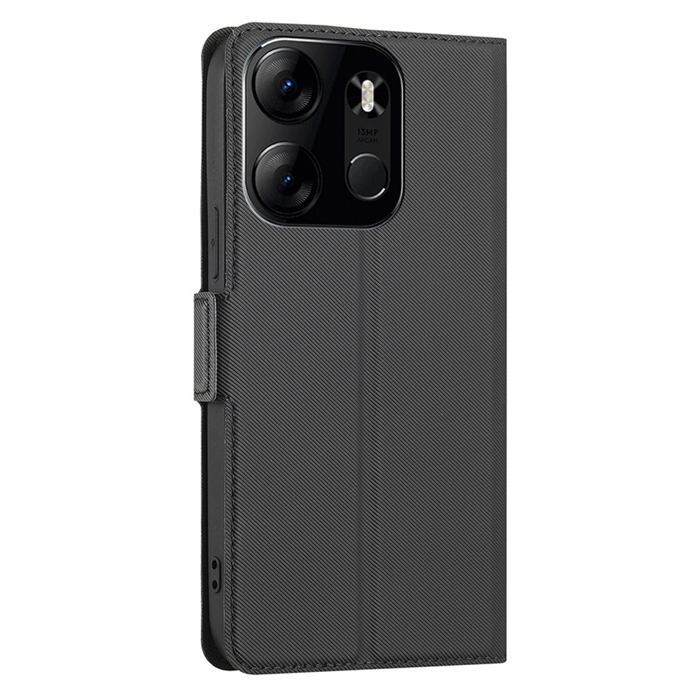 Phone Cover for Tecno Spark Go 2023 4G , Card Holder Stand Anti-Scratch Twill Texture PU Leather Case