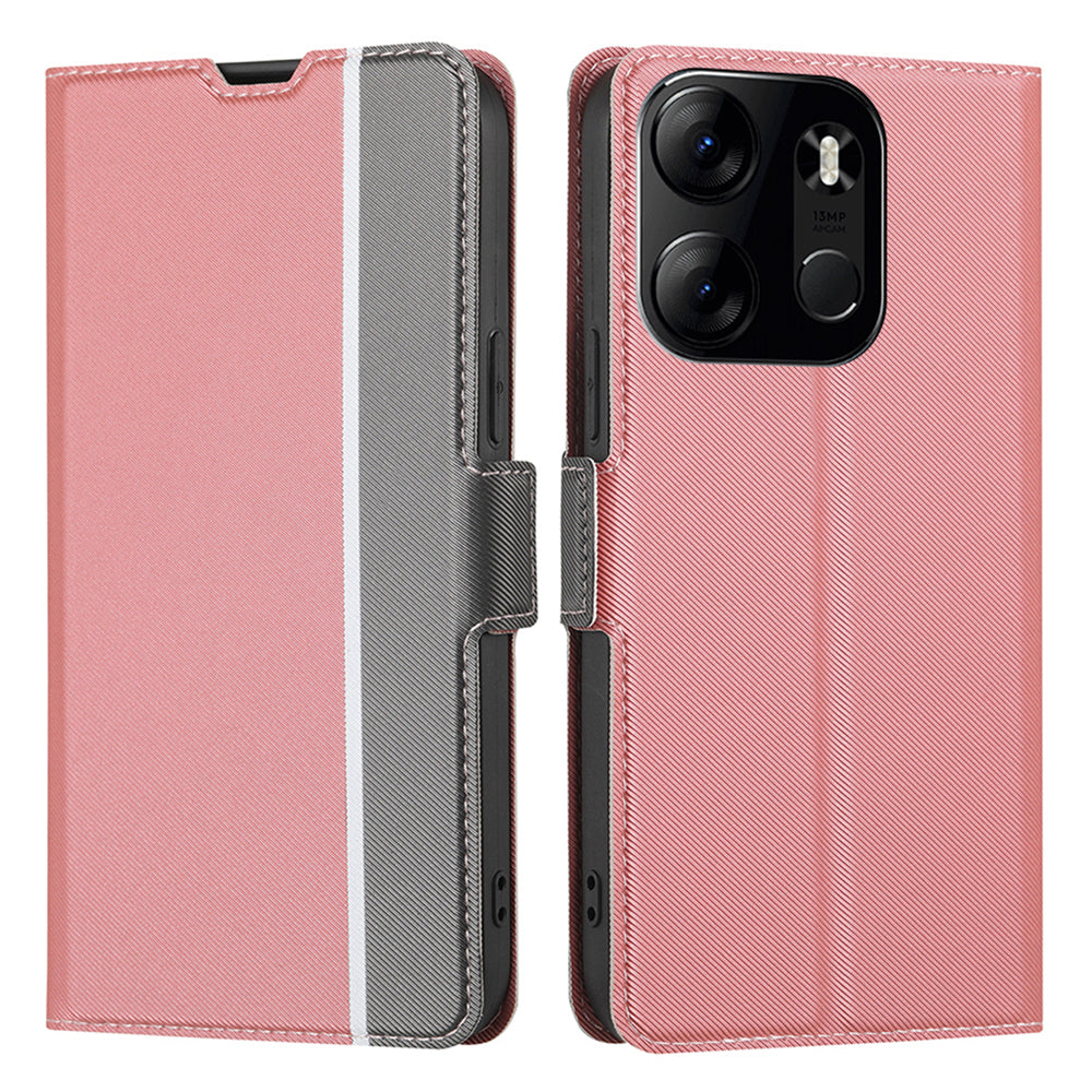 Phone Cover for Tecno Spark Go 2023 4G , Card Holder Stand Anti-Scratch Twill Texture PU Leather Case