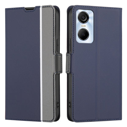 Twill Texture Phone Case for Tecno Pop 6 Pro 4G , Card Holder Stand TPU+PU Leather Cover Shell