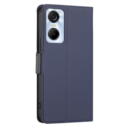 Twill Texture Phone Case for Tecno Pop 6 Pro 4G , Card Holder Stand TPU+PU Leather Cover Shell