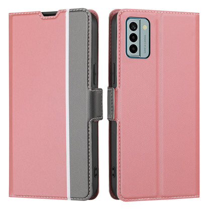 For Nokia G22 Twill Texture Phone Cover Card Holder Stand Anti-Scratch TPU+PU Leather Case
