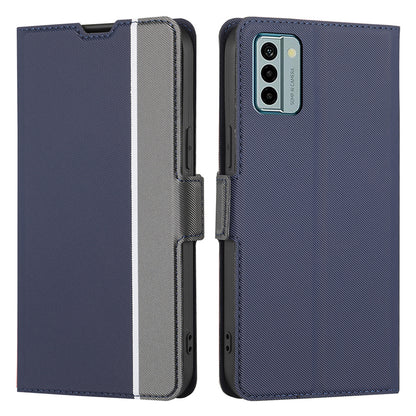 For Nokia G22 Twill Texture Phone Cover Card Holder Stand Anti-Scratch TPU+PU Leather Case