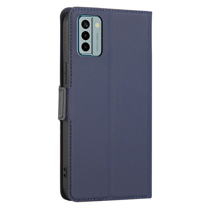 For Nokia G22 Twill Texture Phone Cover Card Holder Stand Anti-Scratch TPU+PU Leather Case