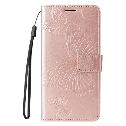 KT Imprinting Flower Series-2 For Google Pixel 8 Pro PU Leather Wallet Case Butterfly Flower Imprinted Stand Phone Cover
