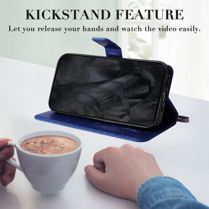 KT Imprinting Flower Series-2 For Google Pixel 8 Pro PU Leather Wallet Case Butterfly Flower Imprinted Stand Phone Cover