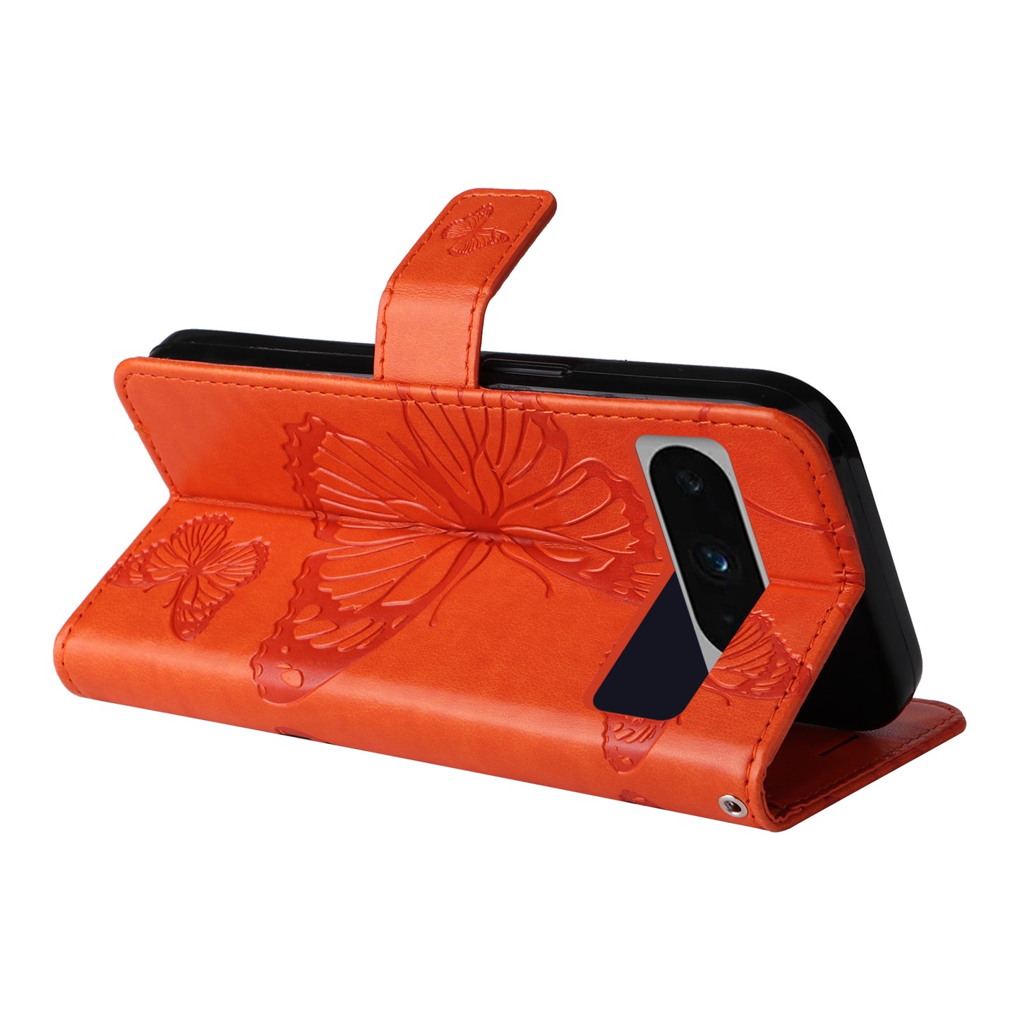 KT Imprinting Flower Series-2 For Google Pixel 8 Pro PU Leather Wallet Case Butterfly Flower Imprinted Stand Phone Cover