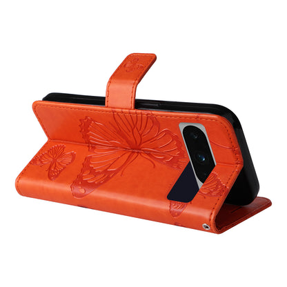 KT Imprinting Flower Series-2 For Google Pixel 8 Pro PU Leather Wallet Case Butterfly Flower Imprinted Stand Phone Cover