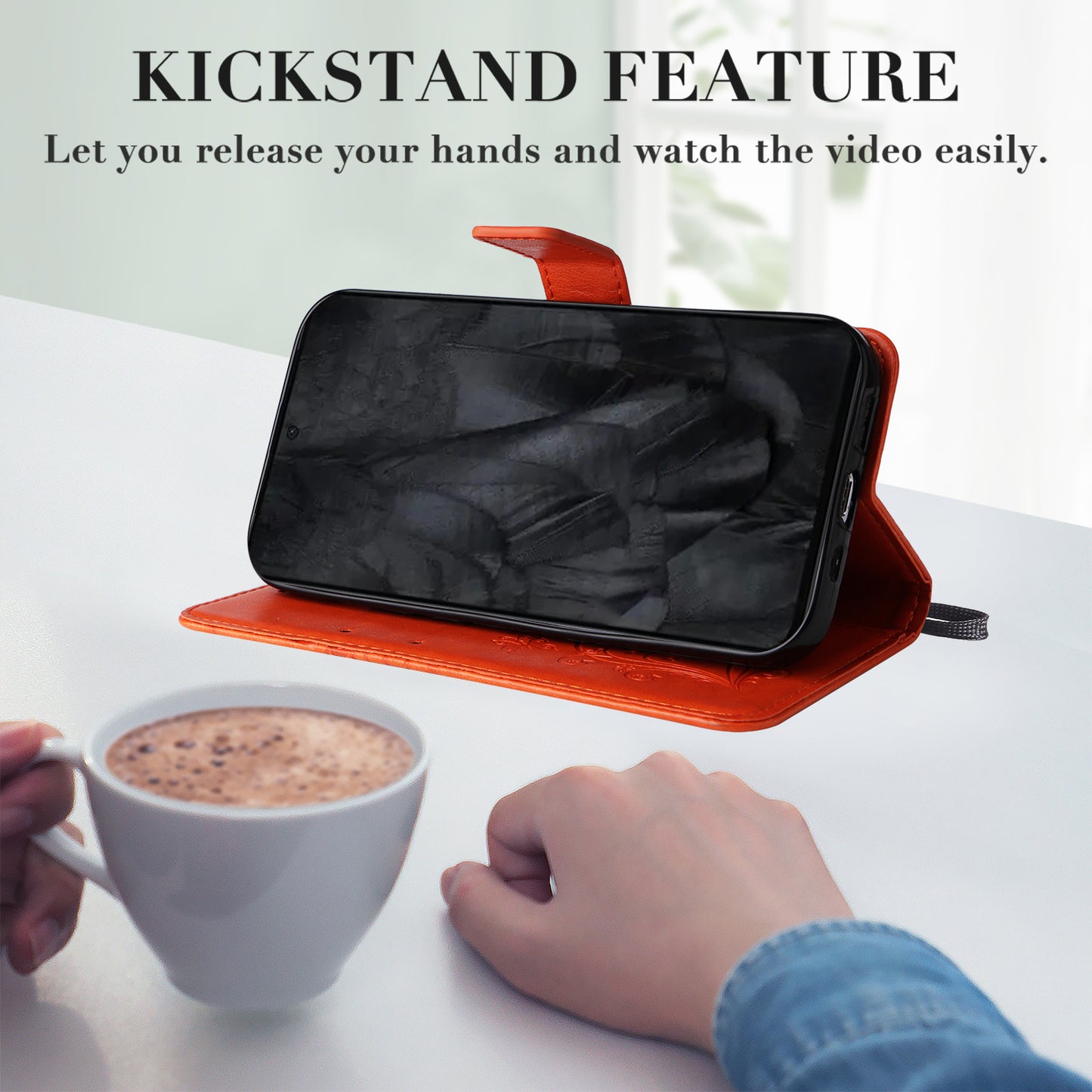 KT Imprinting Flower Series-2 For Google Pixel 8 Pro PU Leather Wallet Case Butterfly Flower Imprinted Stand Phone Cover