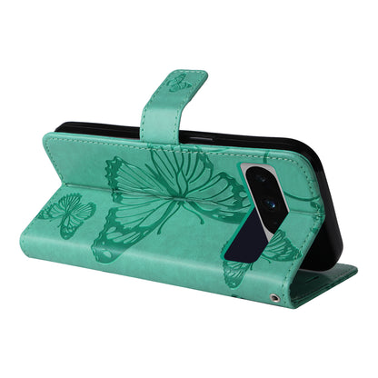 KT Imprinting Flower Series-2 For Google Pixel 8 Pro PU Leather Wallet Case Butterfly Flower Imprinted Stand Phone Cover