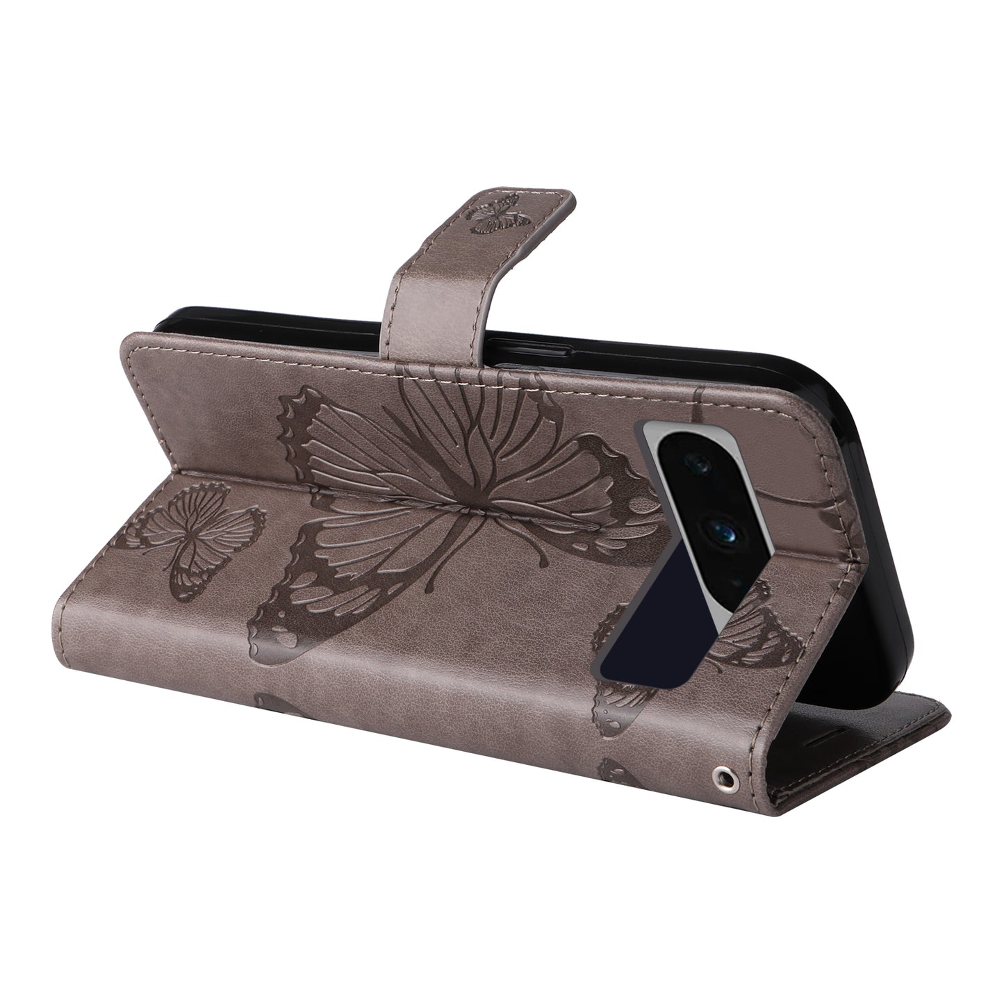 KT Imprinting Flower Series-2 For Google Pixel 8 Pro PU Leather Wallet Case Butterfly Flower Imprinted Stand Phone Cover