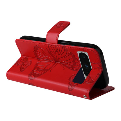 KT Imprinting Flower Series-2 For Google Pixel 8 Pro PU Leather Wallet Case Butterfly Flower Imprinted Stand Phone Cover