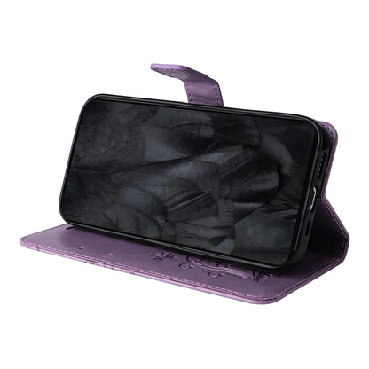 KT Imprinting Flower Series-2 For Google Pixel 8 Pro PU Leather Wallet Case Butterfly Flower Imprinted Stand Phone Cover