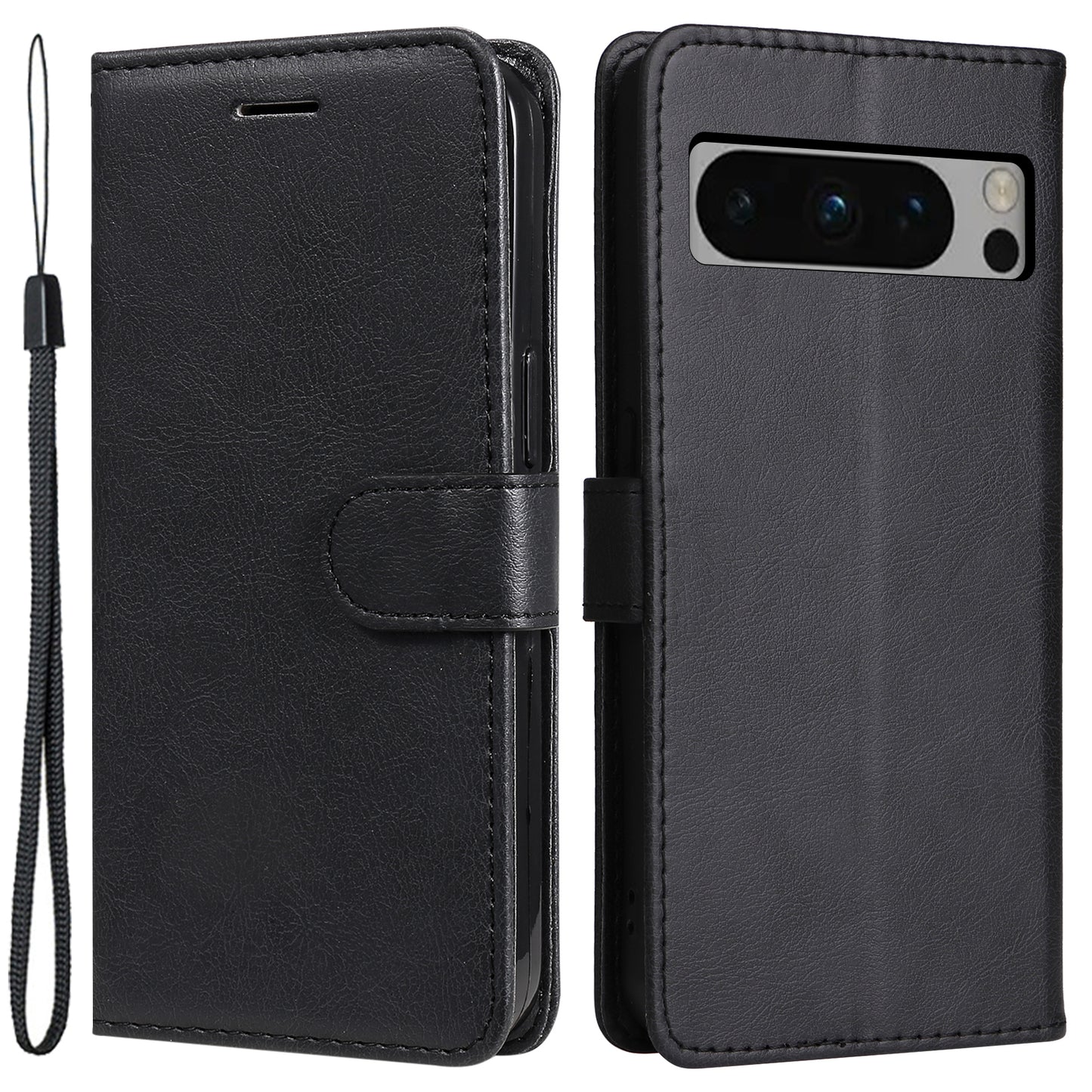 KT Leather Series-2 For Google Pixel 8 Pro PU Leather Case Stand Solid Color Wallet Phone Cover