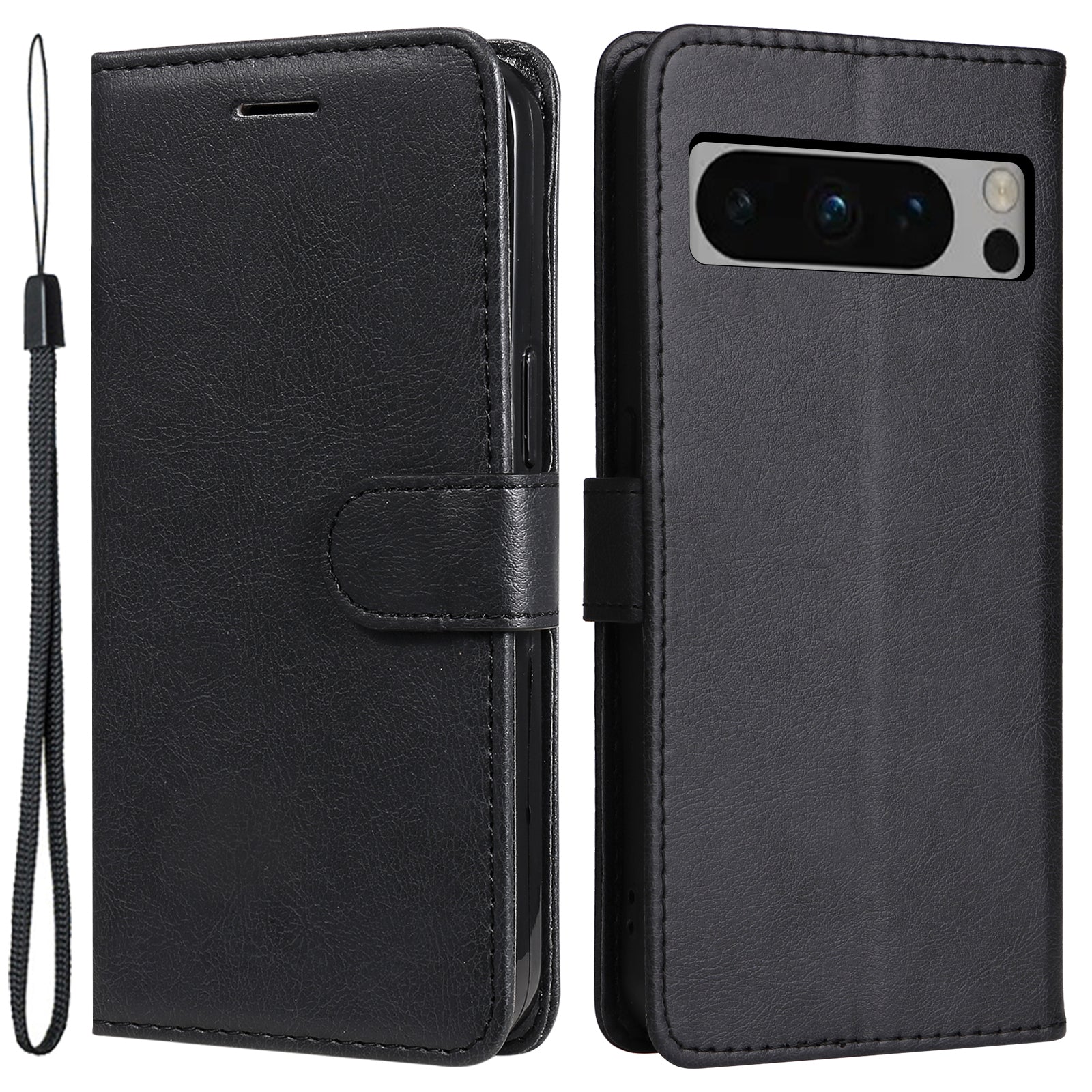 KT Leather Series-2 For Google Pixel 8 Pro PU Leather Case Stand Solid Color Wallet Phone Cover