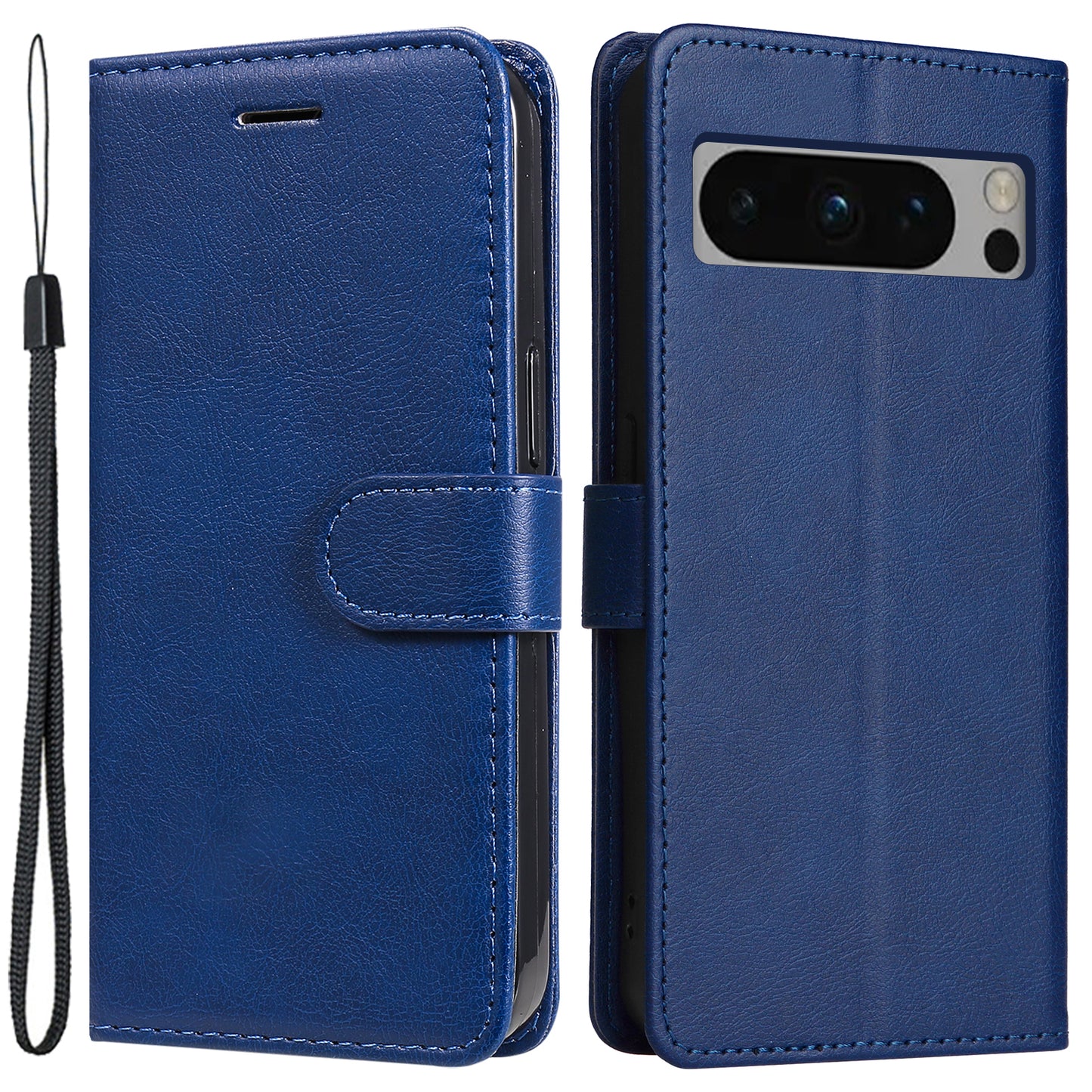 KT Leather Series-2 For Google Pixel 8 Pro PU Leather Case Stand Solid Color Wallet Phone Cover