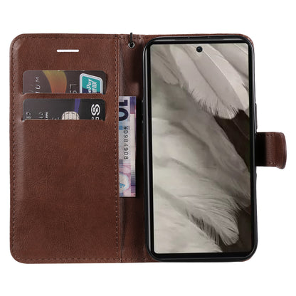 KT Leather Series-2 For Google Pixel 8 Pro PU Leather Case Stand Solid Color Wallet Phone Cover