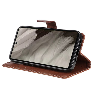 KT Leather Series-2 For Google Pixel 8 Pro PU Leather Case Stand Solid Color Wallet Phone Cover