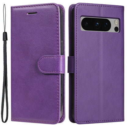 KT Leather Series-2 For Google Pixel 8 Pro PU Leather Case Stand Solid Color Wallet Phone Cover