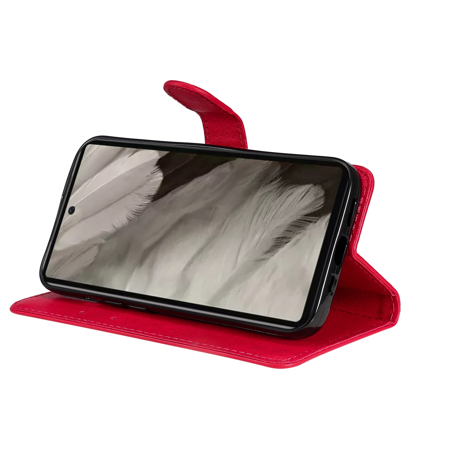 KT Leather Series-2 For Google Pixel 8 Pro PU Leather Case Stand Solid Color Wallet Phone Cover