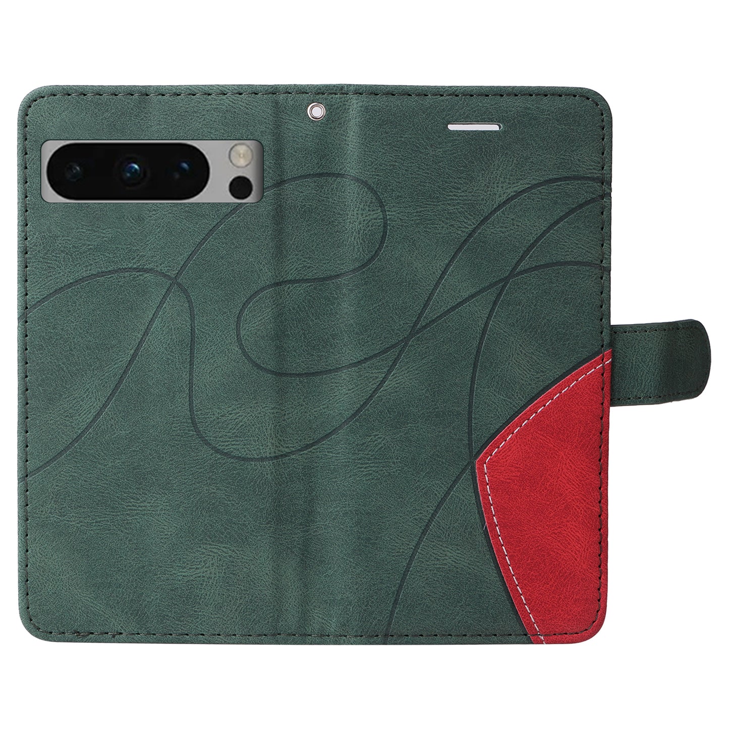 KT Leather Series-1 For Google Pixel 8 Pro Flip Stand Protective Case Dual-color Splicing Leather Wallet Phone Cover