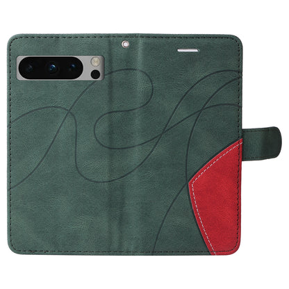 KT Leather Series-1 For Google Pixel 8 Pro Flip Stand Protective Case Dual-color Splicing Leather Wallet Phone Cover