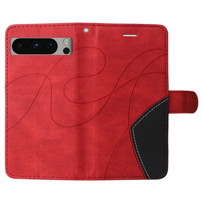 KT Leather Series-1 For Google Pixel 8 Pro Flip Stand Protective Case Dual-color Splicing Leather Wallet Phone Cover