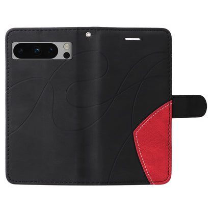 KT Leather Series-1 For Google Pixel 8 Pro Flip Stand Protective Case Dual-color Splicing Leather Wallet Phone Cover
