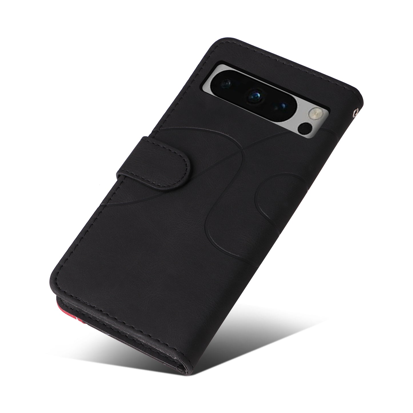 KT Leather Series-1 For Google Pixel 8 Pro Flip Stand Protective Case Dual-color Splicing Leather Wallet Phone Cover