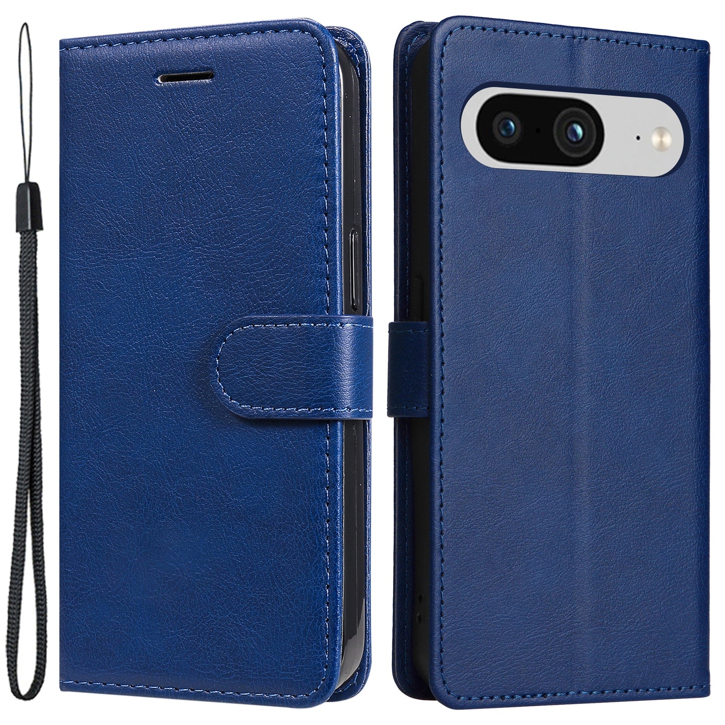 KT Leather Series-2 Wallet Cover for Google Pixel 8 , Solid Color PU Leather Stand Phone Case